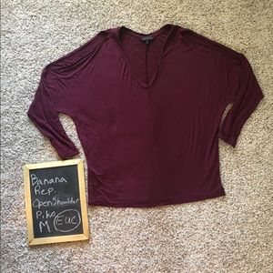 Maroon open shoulder piko